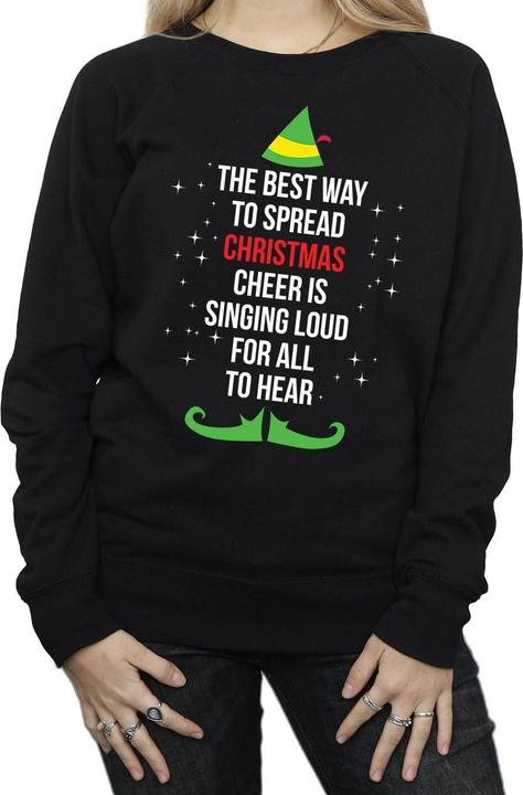 Actual product image Elf Womens/Ladies Christmas Cheer Text Sweatshirt (XXL)