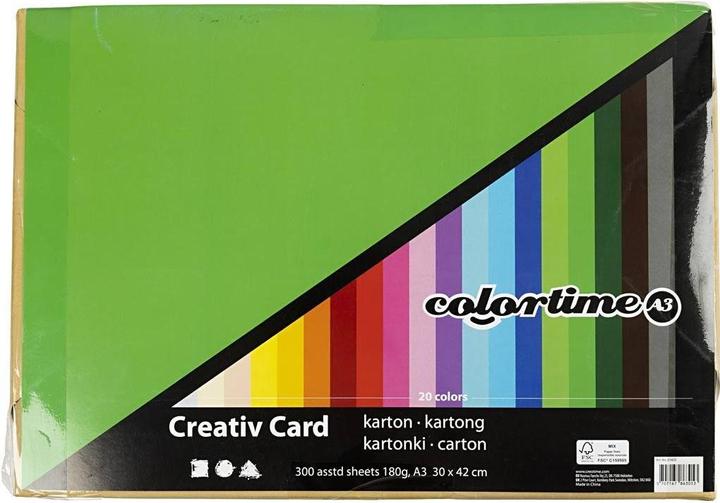Actual product image Creativ Company Craft cardboard A3 multicoloured, 180 g/m², 300 sheets (180 g/m², 300 x)