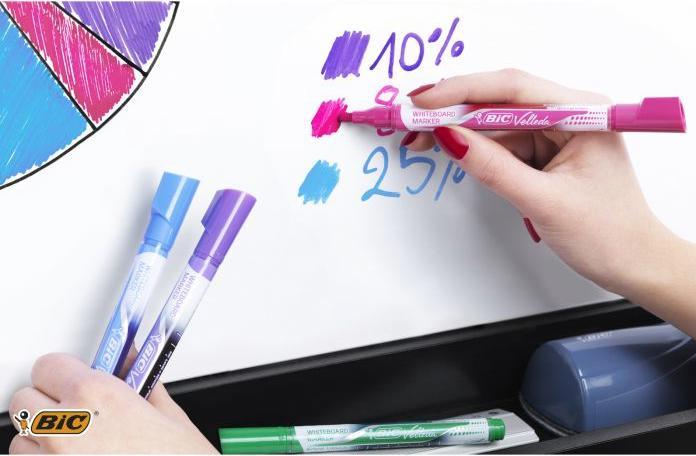 Image du produit Bic Marqueur pour tableau blanc Velleda (Bleu clair, Lila, Rose, Bleu foncé, 4.20 mm)
