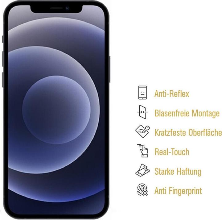 Actual product image Protectorking 2x Displayschutzfolie matt Anti-Reflex entspiegelt (2 Piece, Apple iPhone 12)