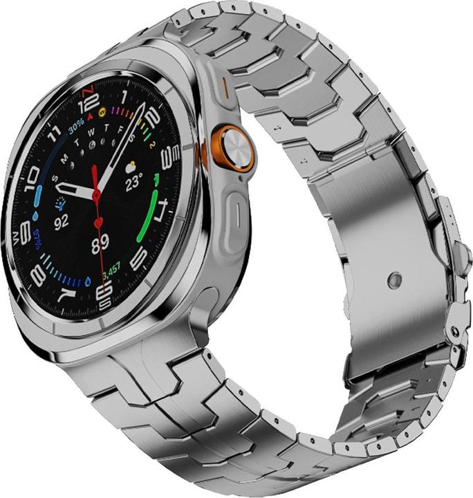 Techsuit - Watchband (W063) - Samsung Galaxy Watch Ultra 47mm - Silvery (Roestvrij staal)