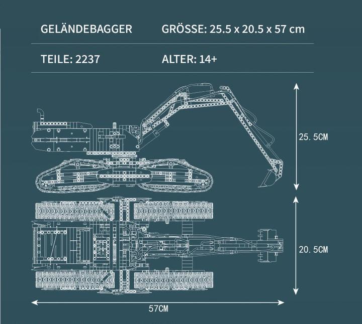 Actual product image Mould King All Terrain Crawler Excavator