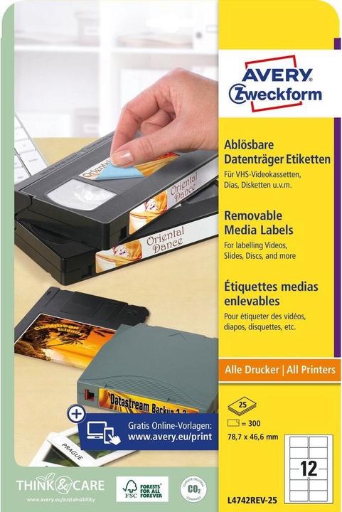 Actual product image Avery Video labels