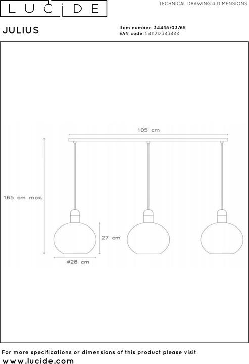 Actual product image Lucide Julius (E27)
