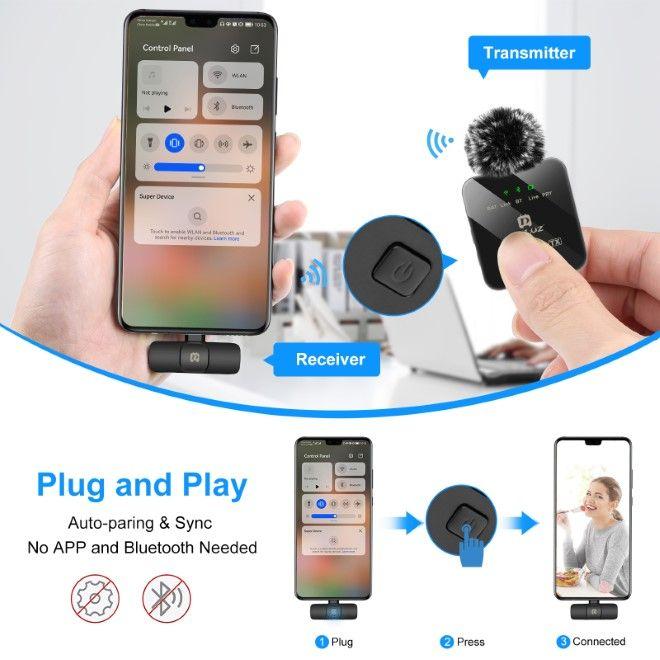 Produktbild Puluz Dual Lavalier Mikrofon USB-C