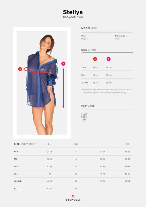 Produktbild Obsessive Stellya babydoll blue XL/2XL (XXL)