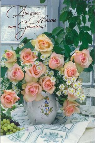 Produktbild ABC Geburtstagskarte Rosenstrauss, bedruckte Doppelke (1 Stk.)