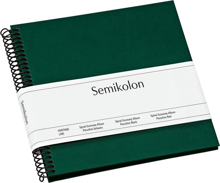 Semikolon Fotoalbum 17 x 17 cm Dunkelgrün, 20 schwarze Seiten (9 x 13 cm, 10 x 15 cm)