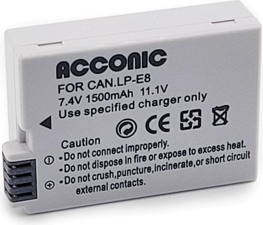 Produktbild Acconic Akku f. Canon EOS 550D 600D 650D 700D LPE8 LP-E8 LP-E8+ (Kamera Akku)