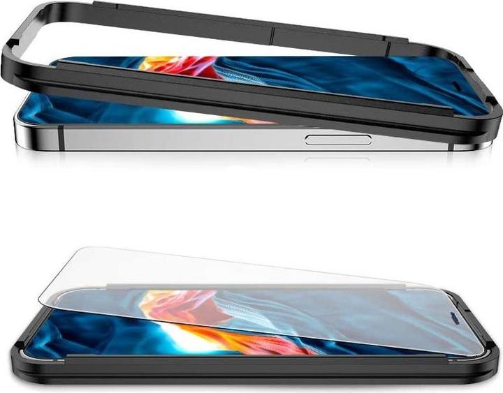 Produktbild Apfelkiste - Panzer Glas Displayschutzfolie mit Montagerahmen (2er Set) (2 Stück, Apple iPhone 13 Pro Max)