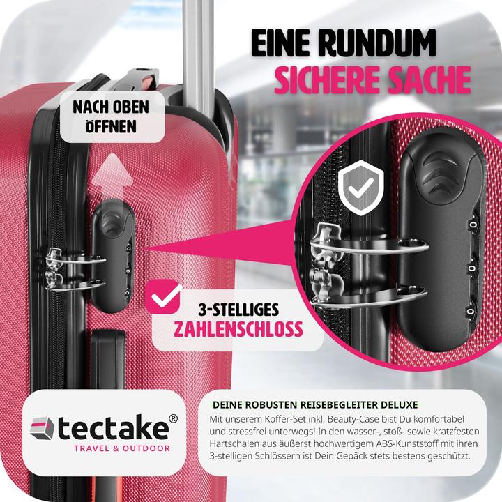 Actual product image tectake Suitcase Set Travel Suitcases Suitcases Travel Set Trolley Set Luggage Set Hardcase Trolley (90 l, Hand luggage (up to 50 litres), M (50 - 90l), L (90 - 115l))