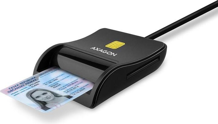 Actual product image Axagon CRE-SM3SD USB Smart Card & SD/microSD/SIM Card FlatReader (USB 2.0)