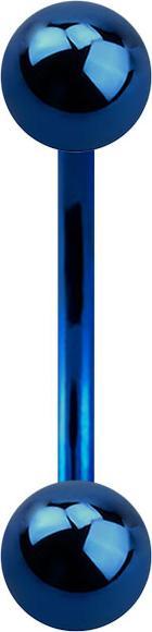Actual product image Star Piercing Micro Banana dark blue with two balls (Surgical steel 316L)