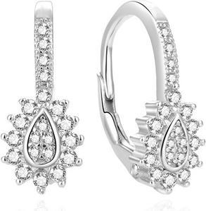 Image du produit Beneto Boucles d'oreilles en argent scintillant avec zircons AGUC2154L (L)