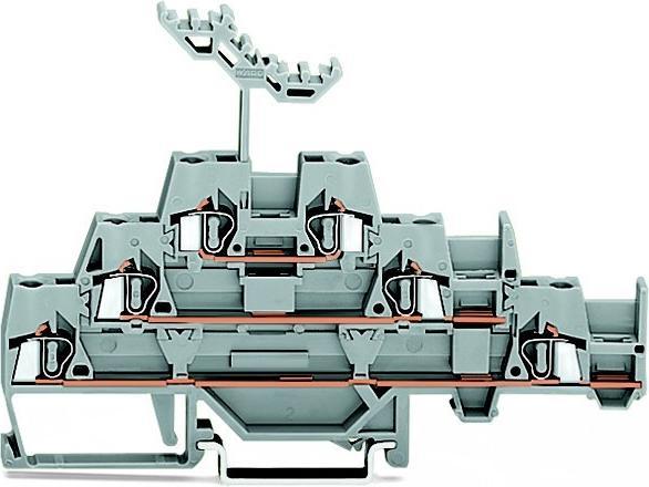 Image du produit Wago Connecteur de rail inférieur Vago 3 2,5mm2 L/L/L gris (280 -550)