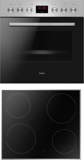Amica Herdset mit Induktions-Cerankochfeld mit Boosterfunktion EHI 935 611 E Nutzvolumen 65 l