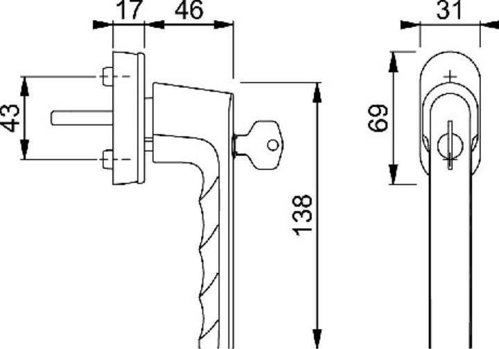 Actual product image Hoppe Lockable window handles SecuForte 0700S/UD9020 Hamburg (Window handles)