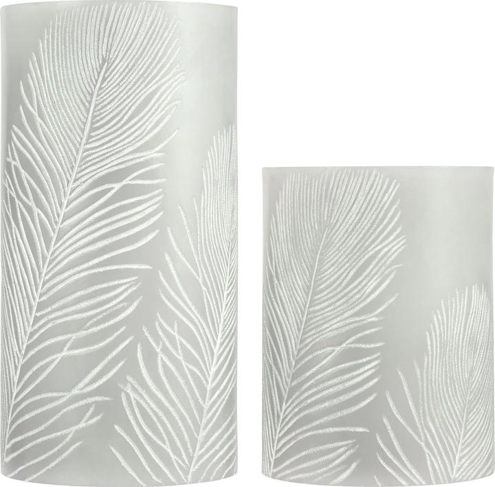 Pauleen LED candles set Cosy Feather Ø 7.6 cm, set of 2, gray (1 x)