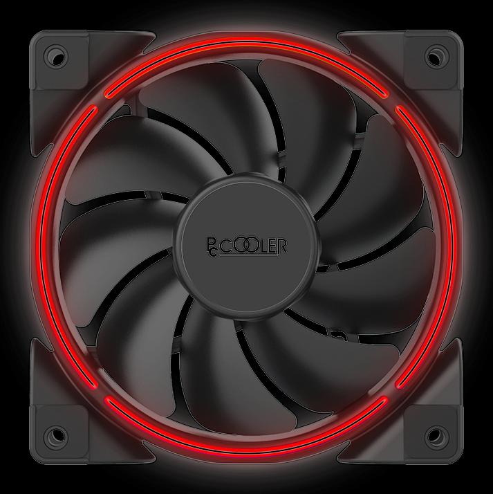 Produktbild Pccooler CORONA mit roter Beleuchtung (120 mm)