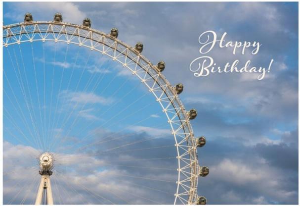 Image du produit Carte d'anniversaire grande roue horizontale, carte double (1 pcs)
