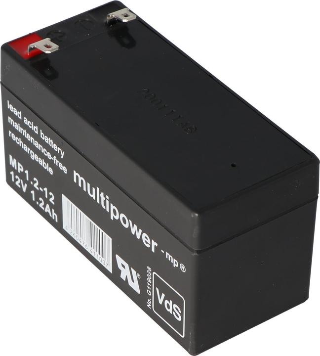 Image du produit Multipower Batterie MP1.2-12 Batterie au plomb avec contacts Faston 4,8 mm (12 V, 1.20 Ah)
