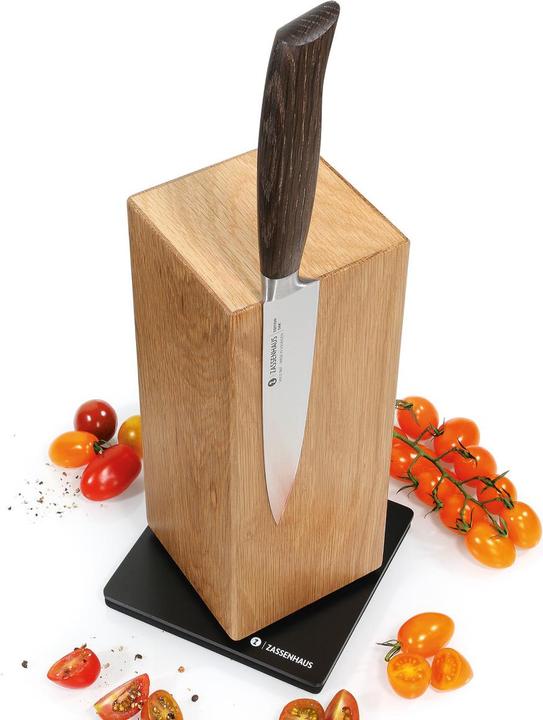 Actual product image Zassenhaus Magnetic knife block Spin oak rotatable 13x13x25.5 cm