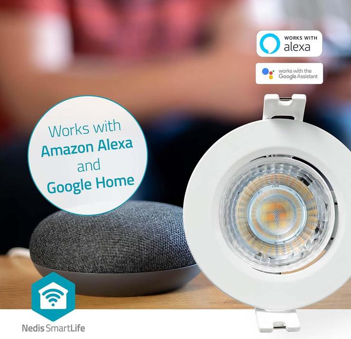 Immagine prodotto Nedis Plafoniera SmartLife | Wi-Fi | Bianco caldo o freddo | Rotonda | Diametro: 52 mm | 68 - 74 m (360 lm)