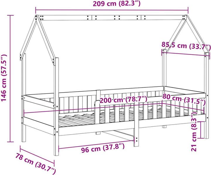 Actual product image VidaXL Cot House bed (80 x 200 cm)
