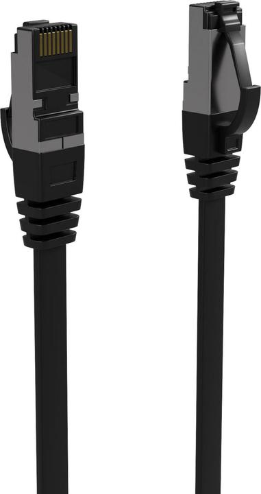 Produktbild S-Conn Flexline Patchkabel flach U/FTP Cat.8.1 hochflexibel schwarz 3,0m (U/FTP, CAT8.1, 3 m)