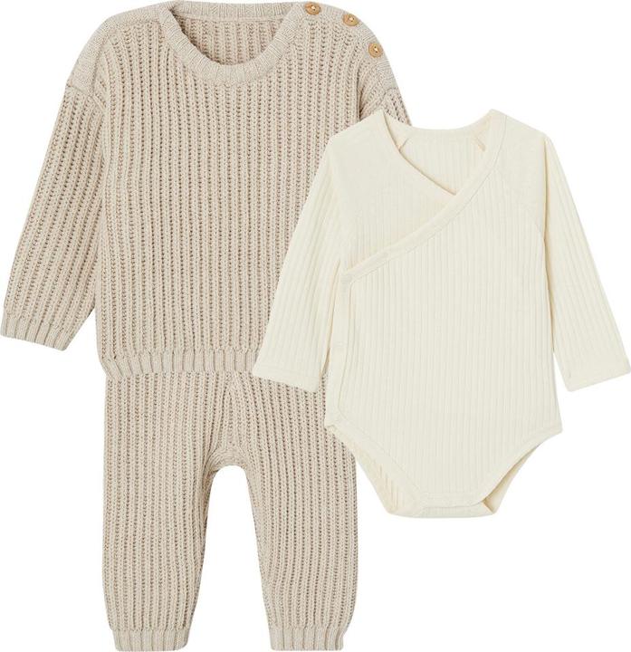 Produktbild Vertbaudet Unisex Baby-Set: Pullover, Strickhose & Wickelbody (62)