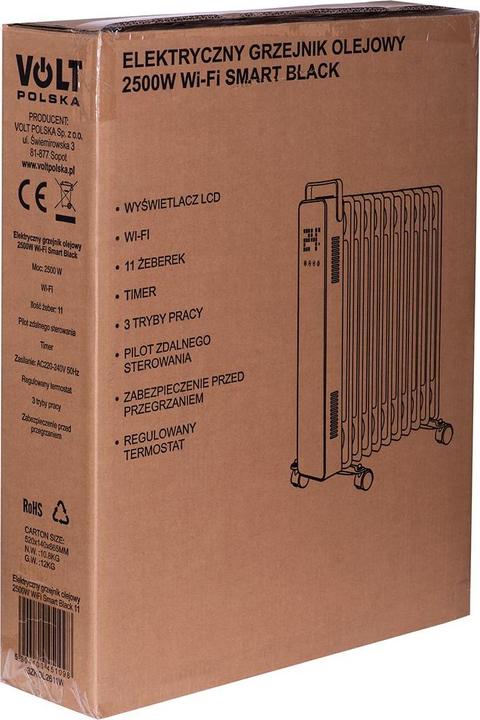 Produktbild Volt Polska Elektrischer Ölerhitzer 2500W Wi-Fi Schwarz 11 (2500 W)