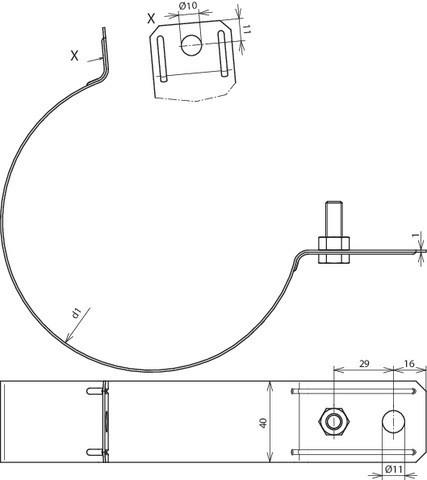 Produktbild Dehn Regenrohrschelle D 120mm St/tZn m. 420120 (12 cm)