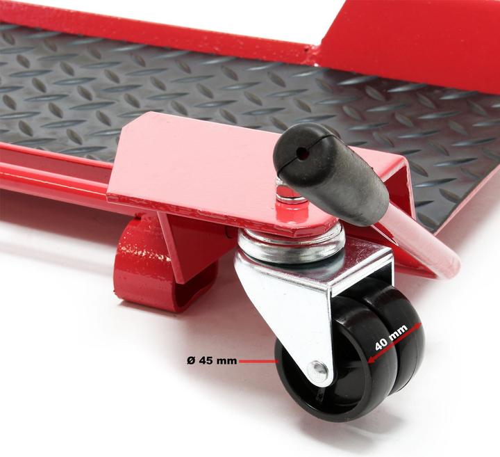 Produktbild Wiltec Motorrad Rangierhilfe Rangierschiene Rangierplatte Parkhilfe Motorradständer (42 cm, 7.50 cm)