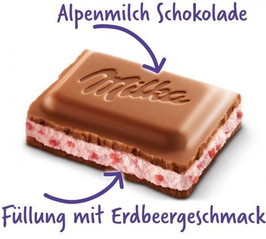 Actual product image Milka Strawberry Chocolate 100,0 g (102 g)