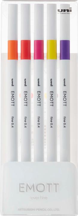 Actual product image Uni-ball Fiber pen Emott Passion 0.4 mm, set of 5 (Passion, 5 x)