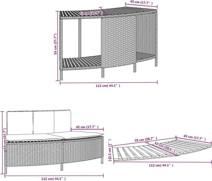 Produktbild VidaXL Whirlpool Umrandung Poolumrandung Poolverkleidung Schwarz Poly Rattan