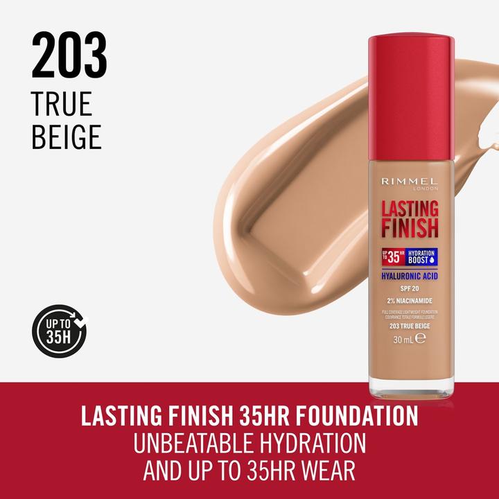Actual product image Rimmel London Lasting Finish 35H (203 True Beige)