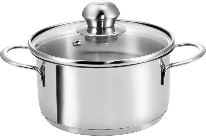 Actual product image Kopf Mini Topfset Parvus (Edelstahl, 2-teilig, 14 + 14 cm, inkl. Glasdeckel, Induktion) (14 cm, Frying pan, Pot, Stainless steel)