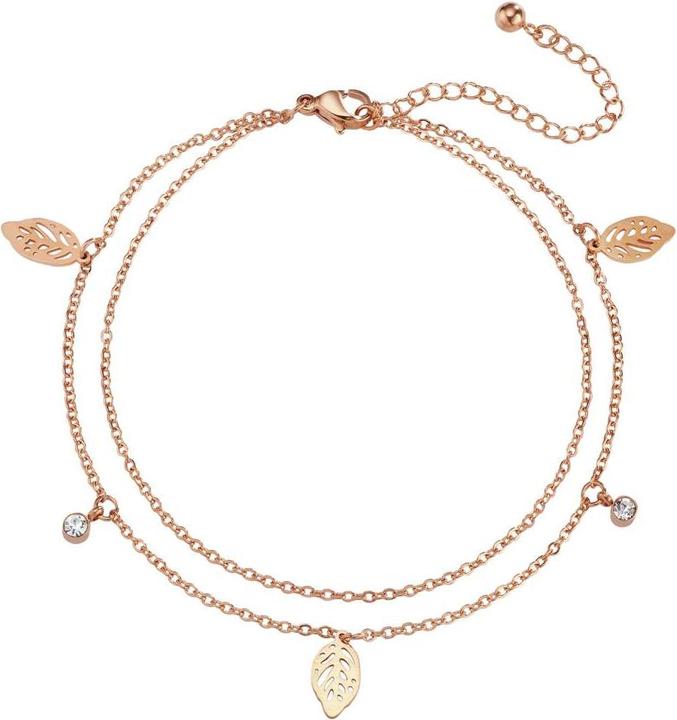 Bijouteria Armband (26 cm, Edelstahl, PVD Beschichtung (goldfarbig), Kristall)
