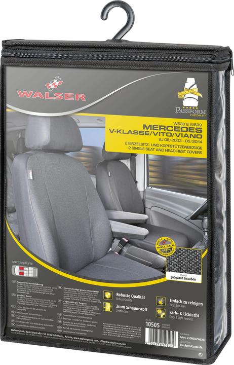 Produktbild Walser Sitzbezüge für Mercedes Viano und Vito W638 & W639 für 2 ES für Armlehne innen BJ 06/2003 - 2013