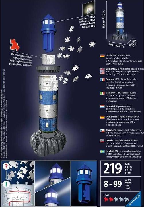 Actual product image Ravensburger Lighthouse at night (216 pieces)
