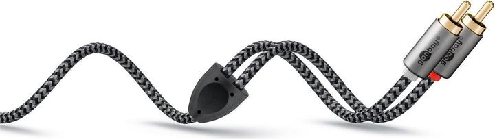 Produktbild Goobay Audio Adapterkabel AUX, 3,5-mm-Klinke zu Stereo-Cinch-Stecker, 1 m, Sharkskin Grey (1 m, Cinch)