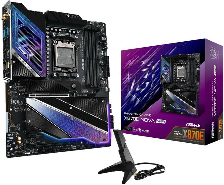 Produktbild AsRock Phantom Gaming X870E Nova WiFi (AM5, AMD X870E, ATX)