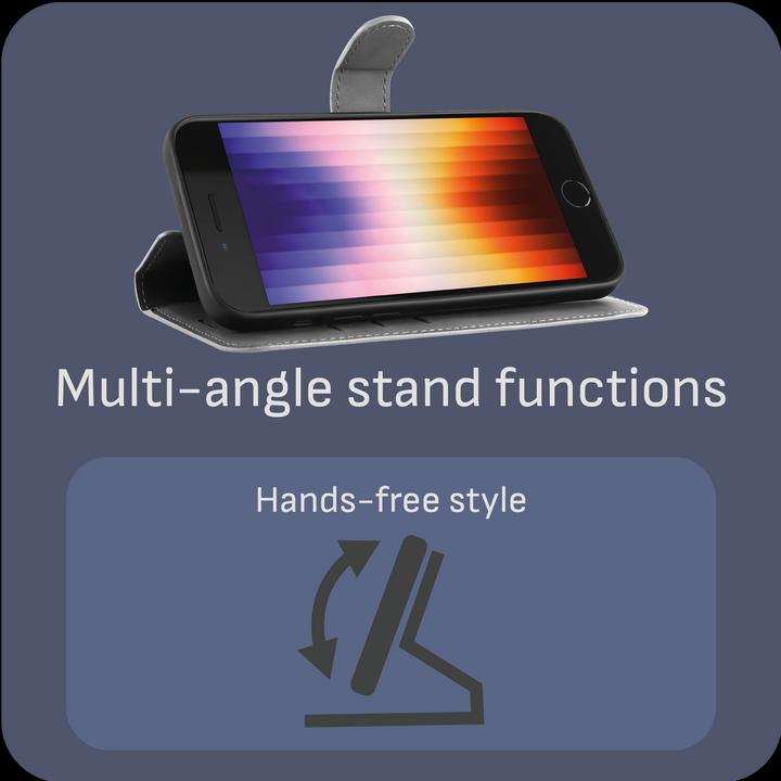 Produktbild Cazy Premium-Geldbörsen-Etui für iPhone SE 2022, Magnetisches Geldbörsen-Etui, Kartenfächer, Ständer - (Apple iPhone SE (3rd Gen))