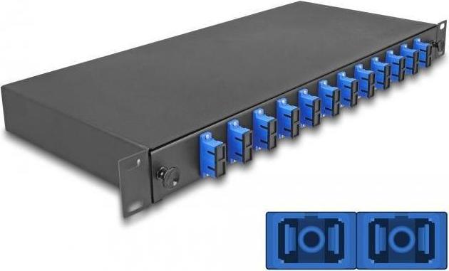 Actual product image Delock 19? Fibre optic splice box 12 x SC Duplex OS2 1U fully equipped ready to splice (0.22 m)