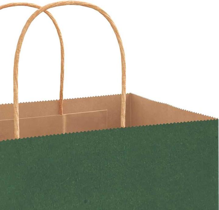 Actual product image VidaXL Kraft paper bags 250 pcs. with handle green 18x8x22 cm paper bag (Gift bag, 250 x)