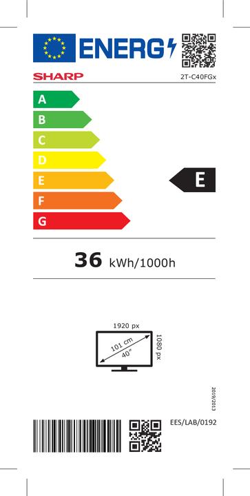 Energy Label Sharp 40FG4EA (40", LCD, Full HD, 2022)