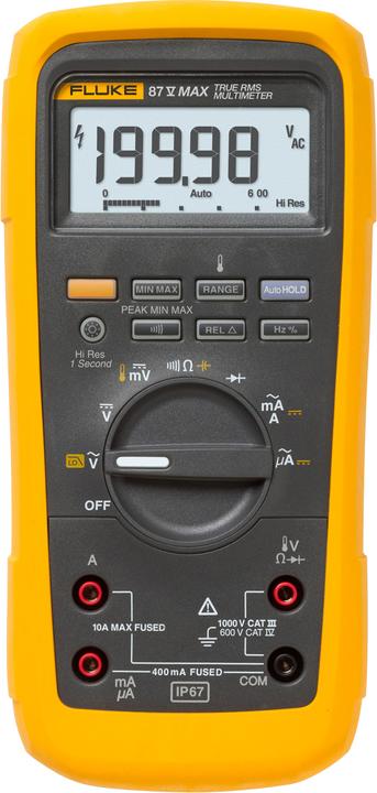 Actual product image Fluke Multimeter 87V MAX 1000V ac/10A (CAT IV 600V, CAT III 1000V)