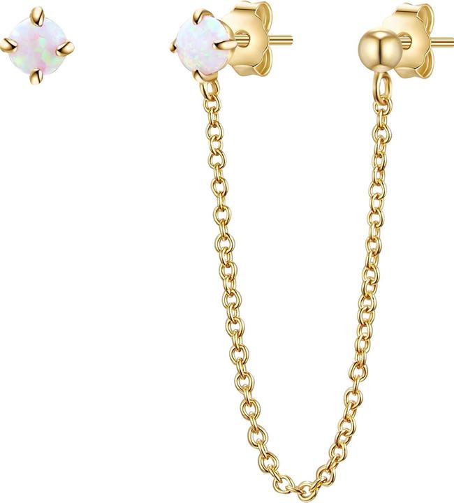 Actual product image Glanzstücke München Ladies sterling silver opal (synth.) yellow gold - 26623 (Sterling Silver)