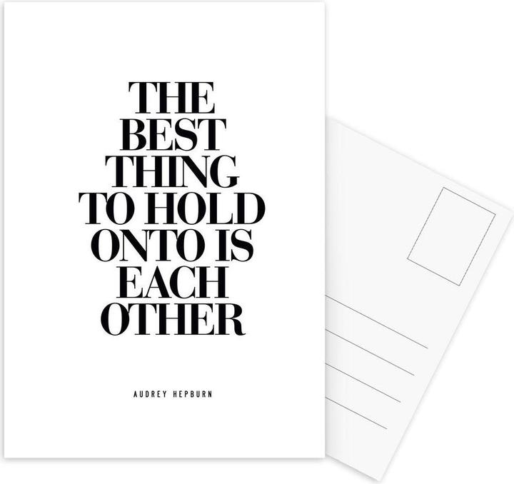 Immagine prodotto Juniqe The Best Thing To Hold Onto Is Each Other - Citazione di Audrey Hepburn (3 pz.)